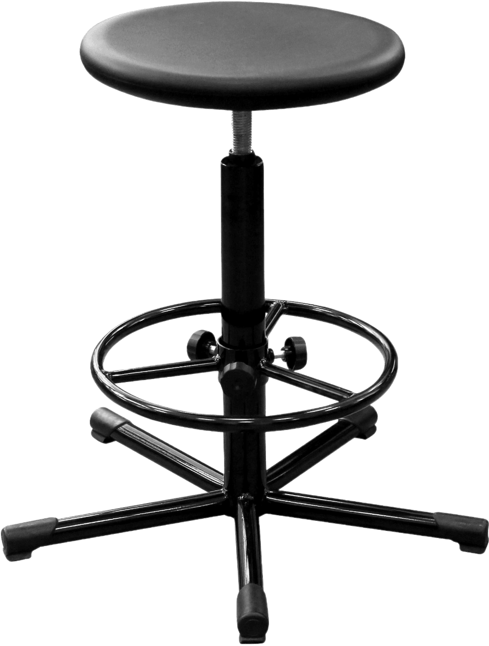 Табурет полиуретановый медицинский Т09 с круглым сиденьем черного цвета
